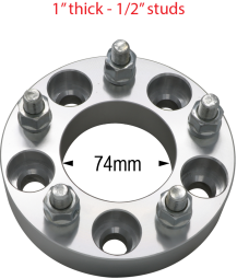 1/2"-20 studs - 5 x 4.5" to 5 x 4.5" - 1" thick