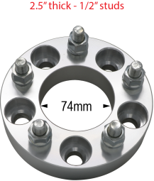 1/2"-20 studs - 5 x 4.5" to 5 x 4.5" - 2.5" thick