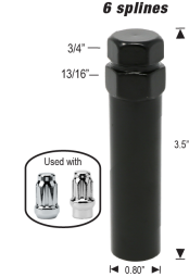 6 Spline Car Socket - Black Finish