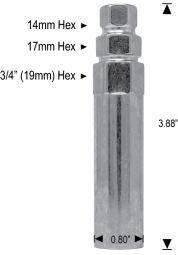  6 Spline Car Spike Socket - Zinc Finish