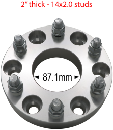 2" thick - 6 x 135mm to 6 x 135mm - 14mm 2.0 studs 