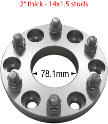 2" thick - 6 x 5.5" to 6 x 5.5"- 78.1 CB - 14mm x 1.5