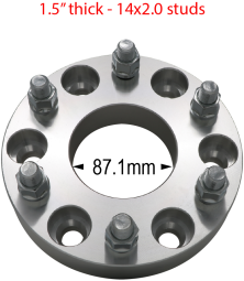 1.5" thick - 6 x 135mm to 6 x 135mm - 14mm 2.0 studs 
