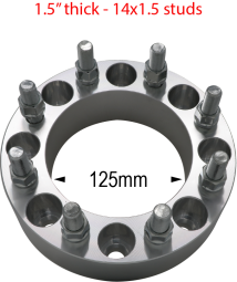 14mm 1.5 studs - 8 x 170mm  to 8 x 170mm - Billet Adapter - 1.5" thick