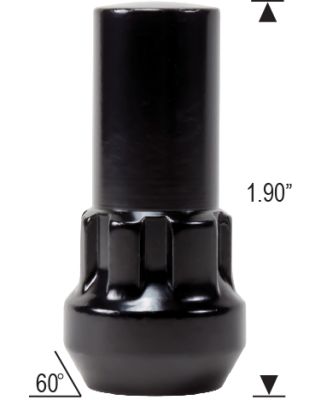 Acorn Locks - 1.90" Tall - Black