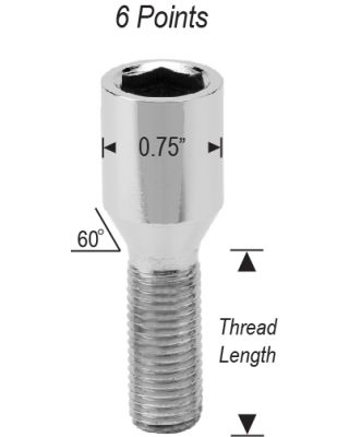 14mm 1.50 TUNER CONICAL SEAT LUG BOLTS